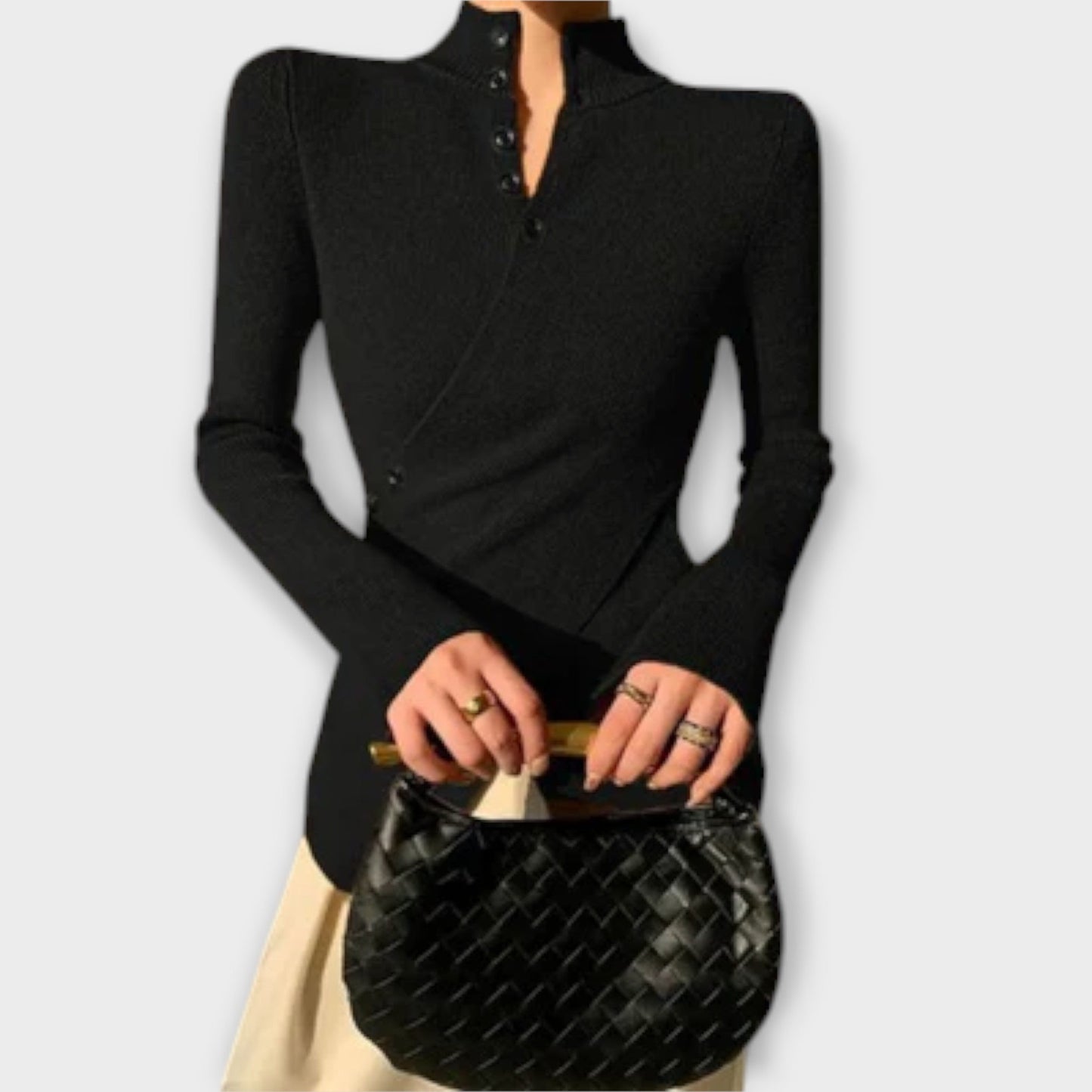 Elegantní pletený svetr z bavlny